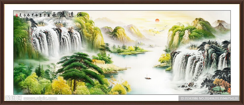 山水水墨风景画