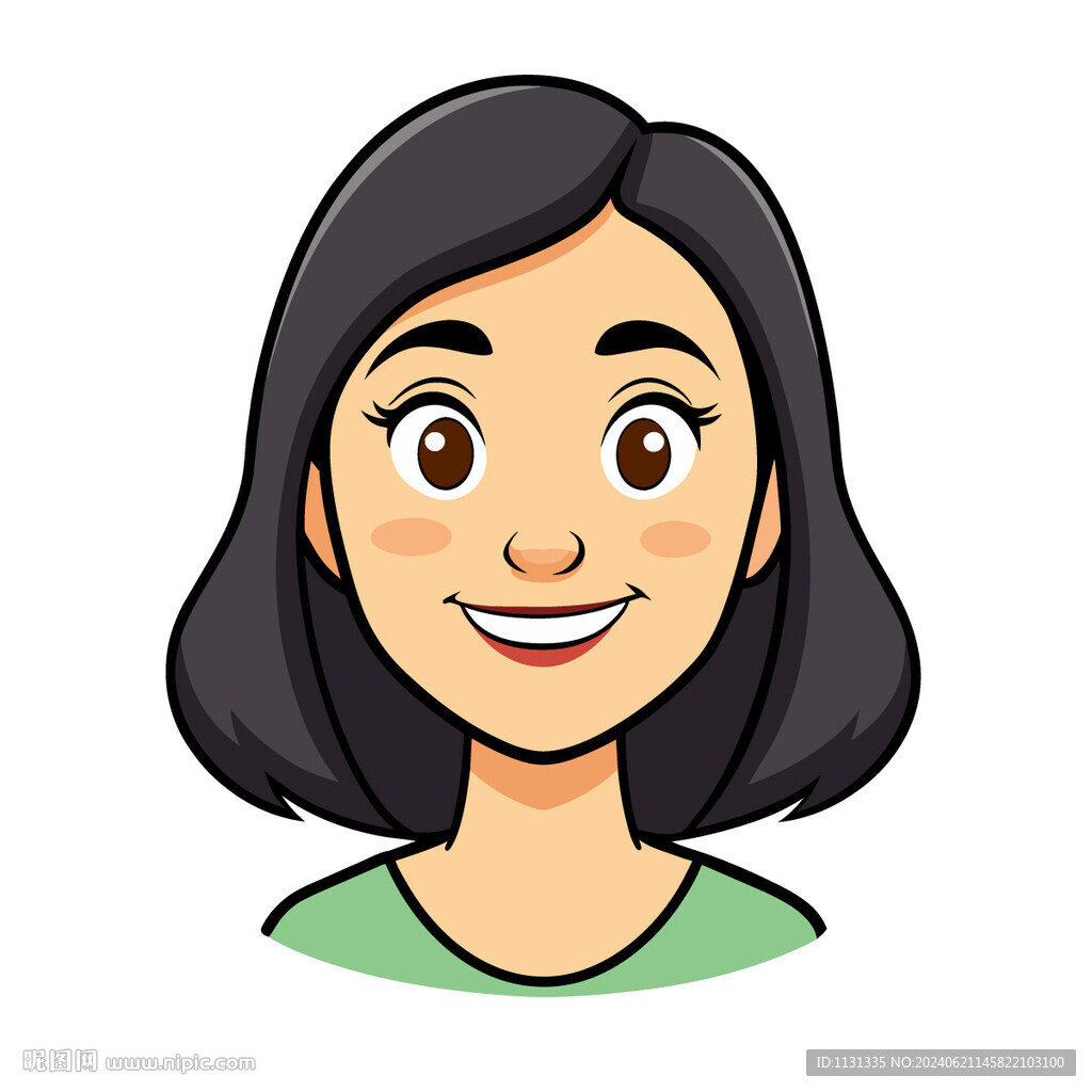 矢量人物微笑的女人头像