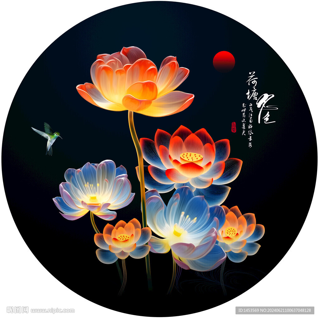 荷花装饰画
