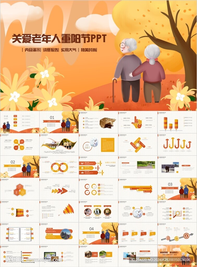 关爱老年人爷爷奶奶重阳节PPT