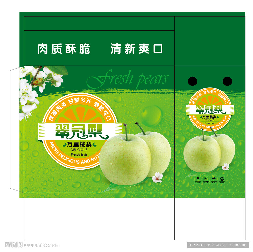 翠冠梨包装平面展开图