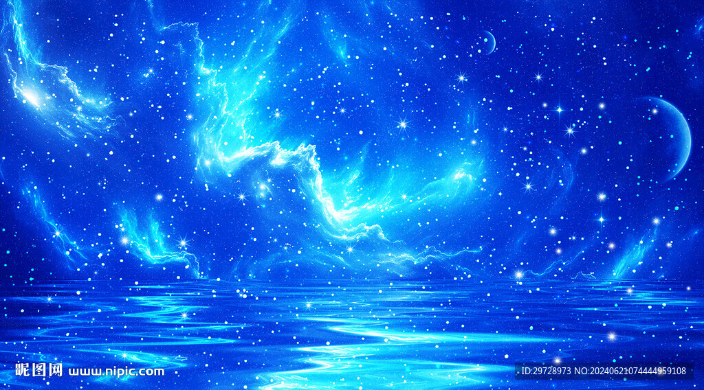 蓝色唯美星空星河