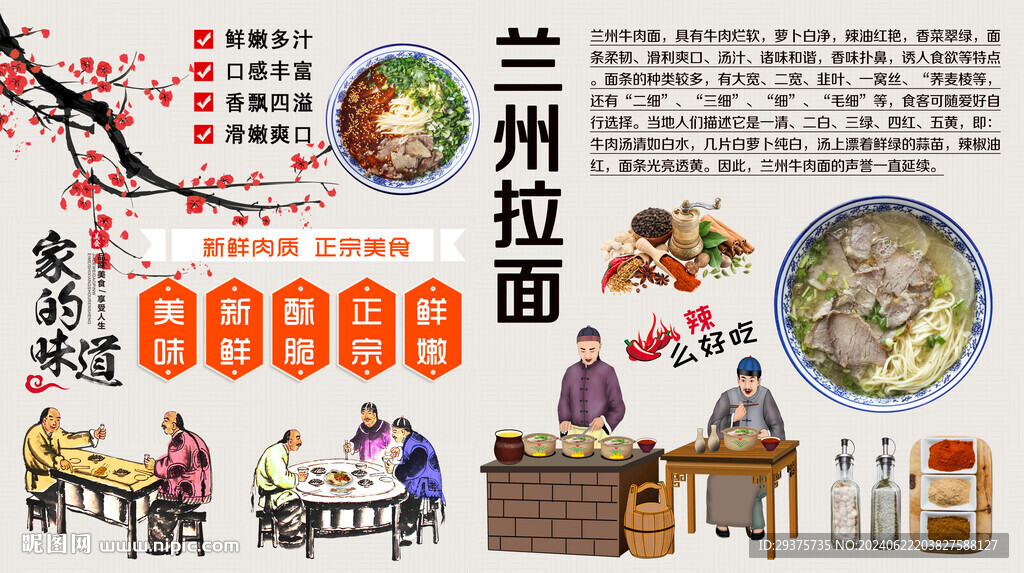 兰州拉面背景墙