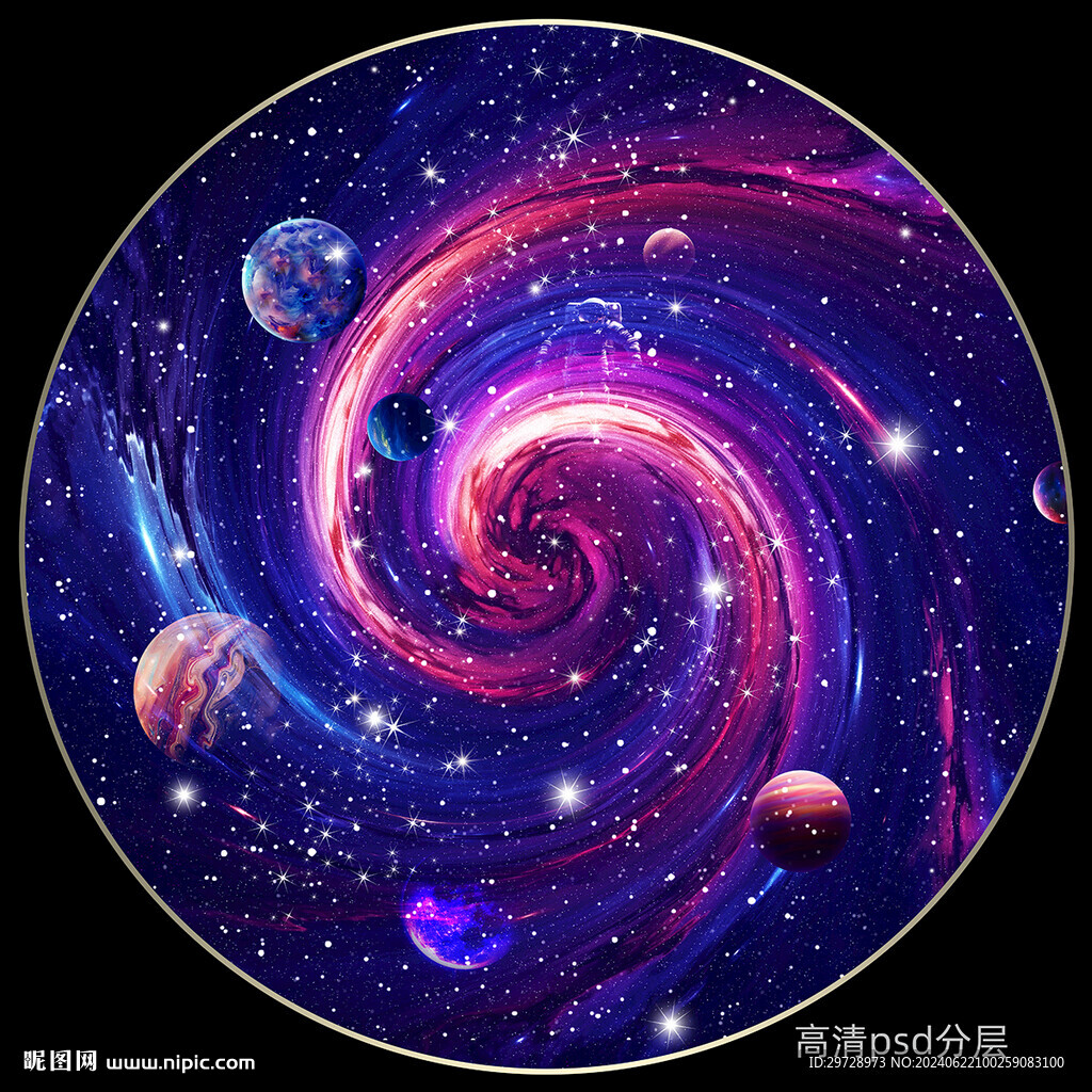 圆形宇宙太空星空星球