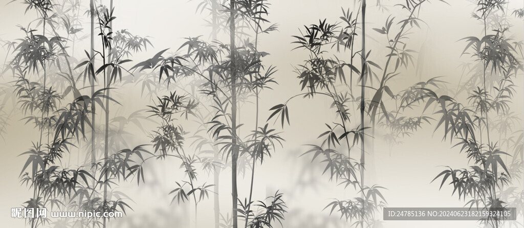 水墨竹林