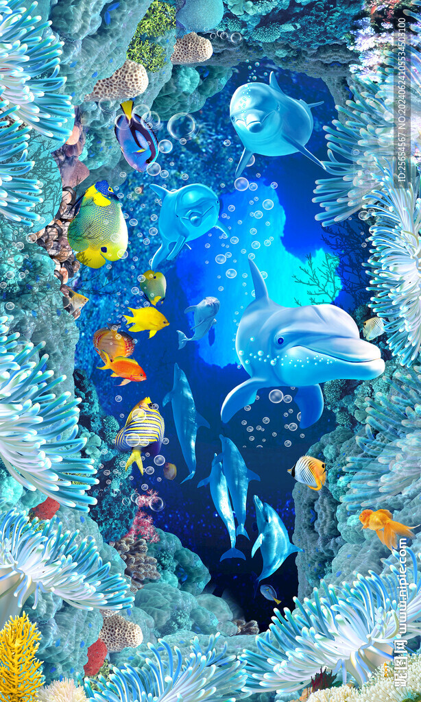 海底世界3D立体地板地画