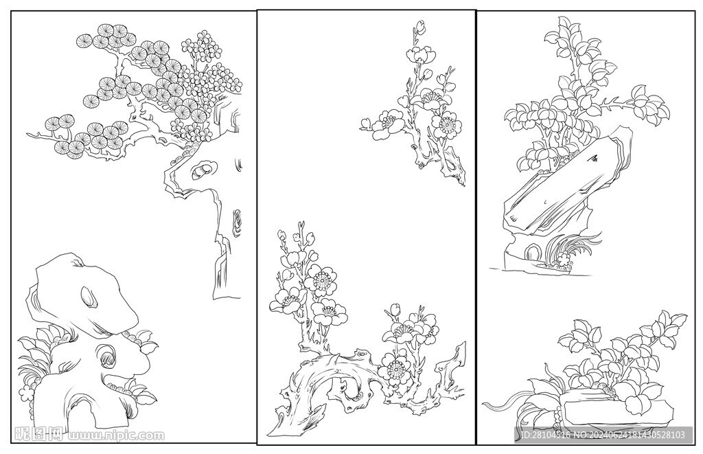 花卉假山