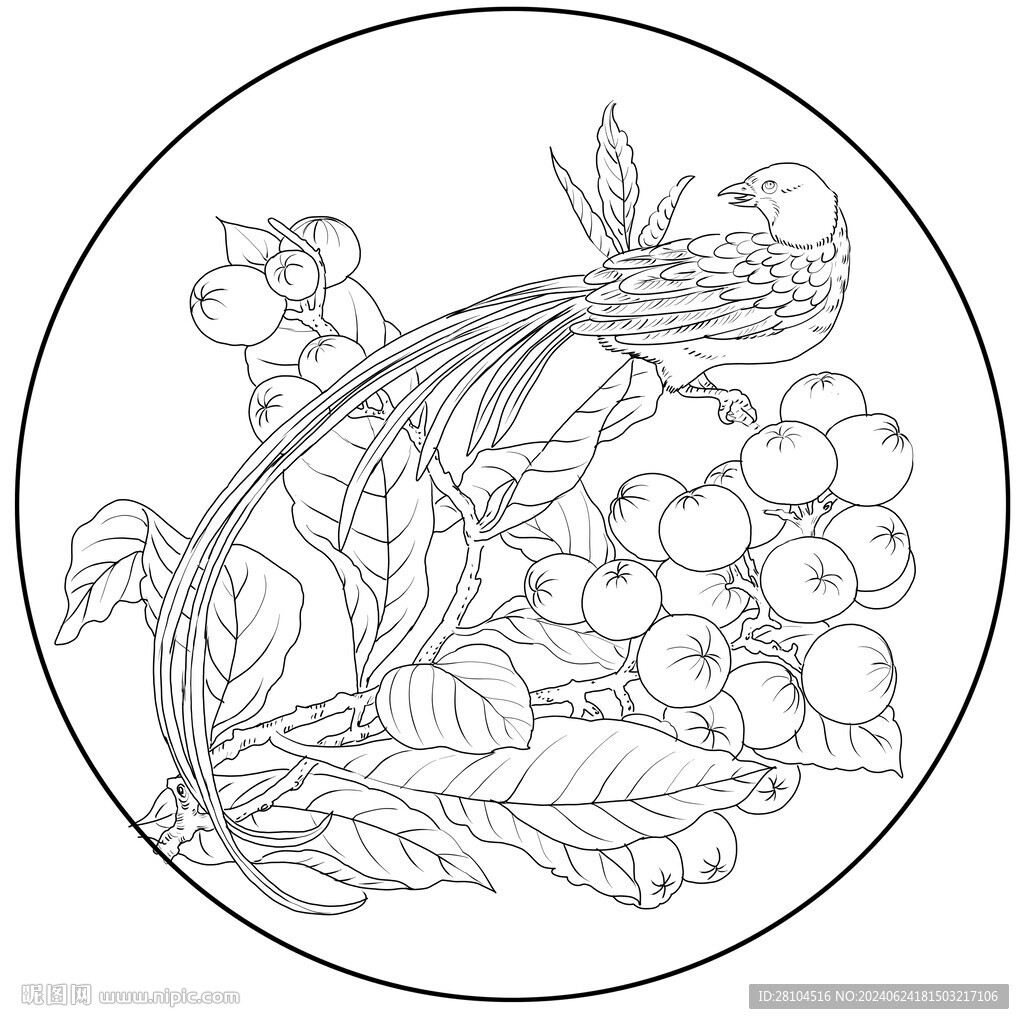 水果花鸟