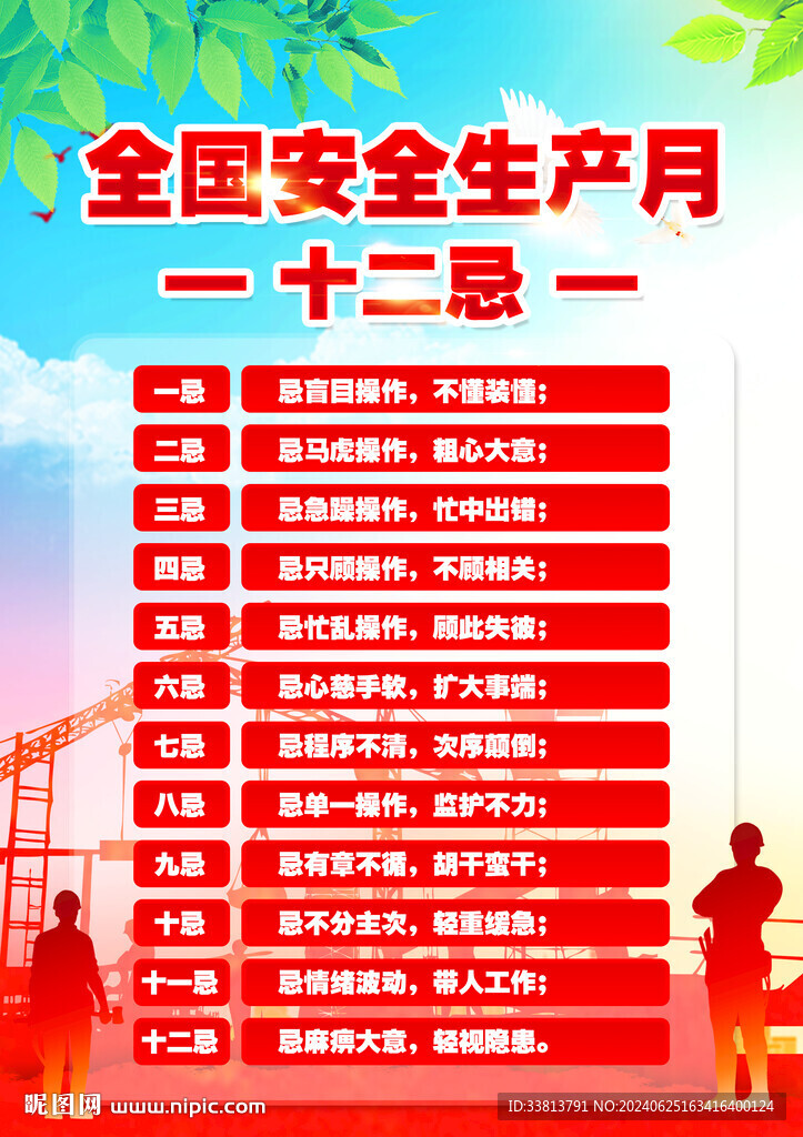 安全生产十二忌