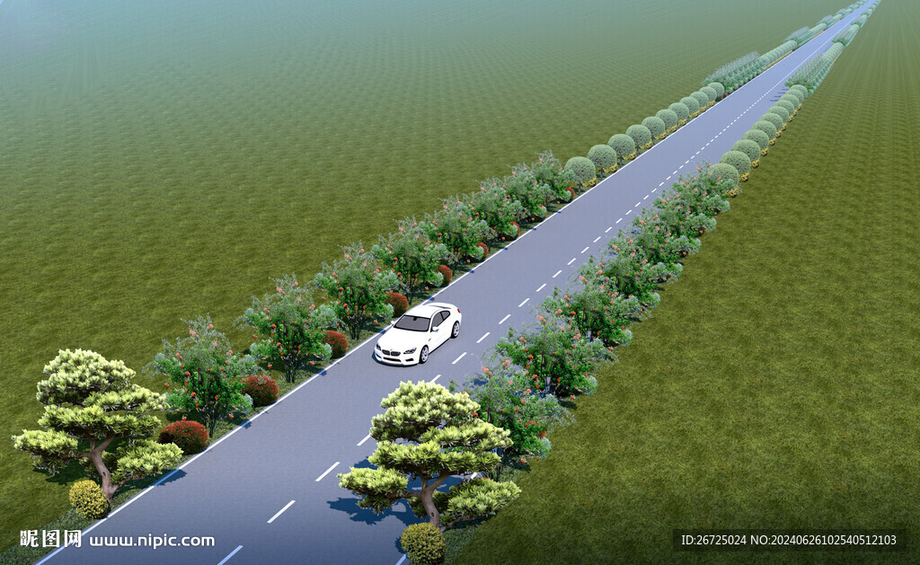 道路绿化设计案例效果图
