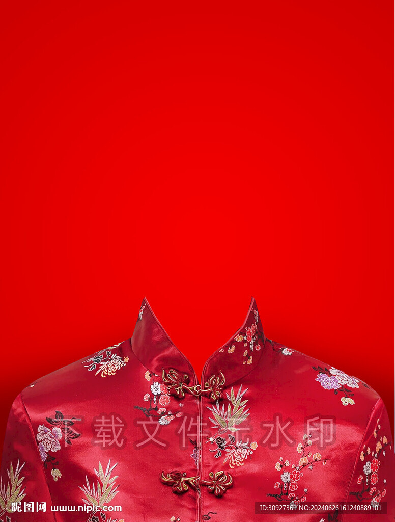 老年像唐装 女性