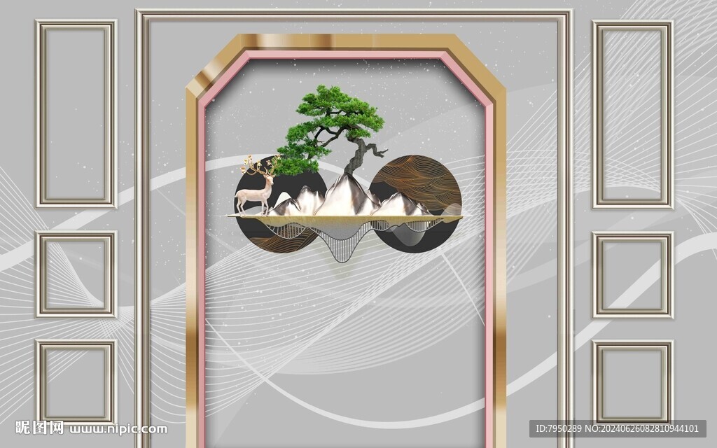 新中式背景墙 