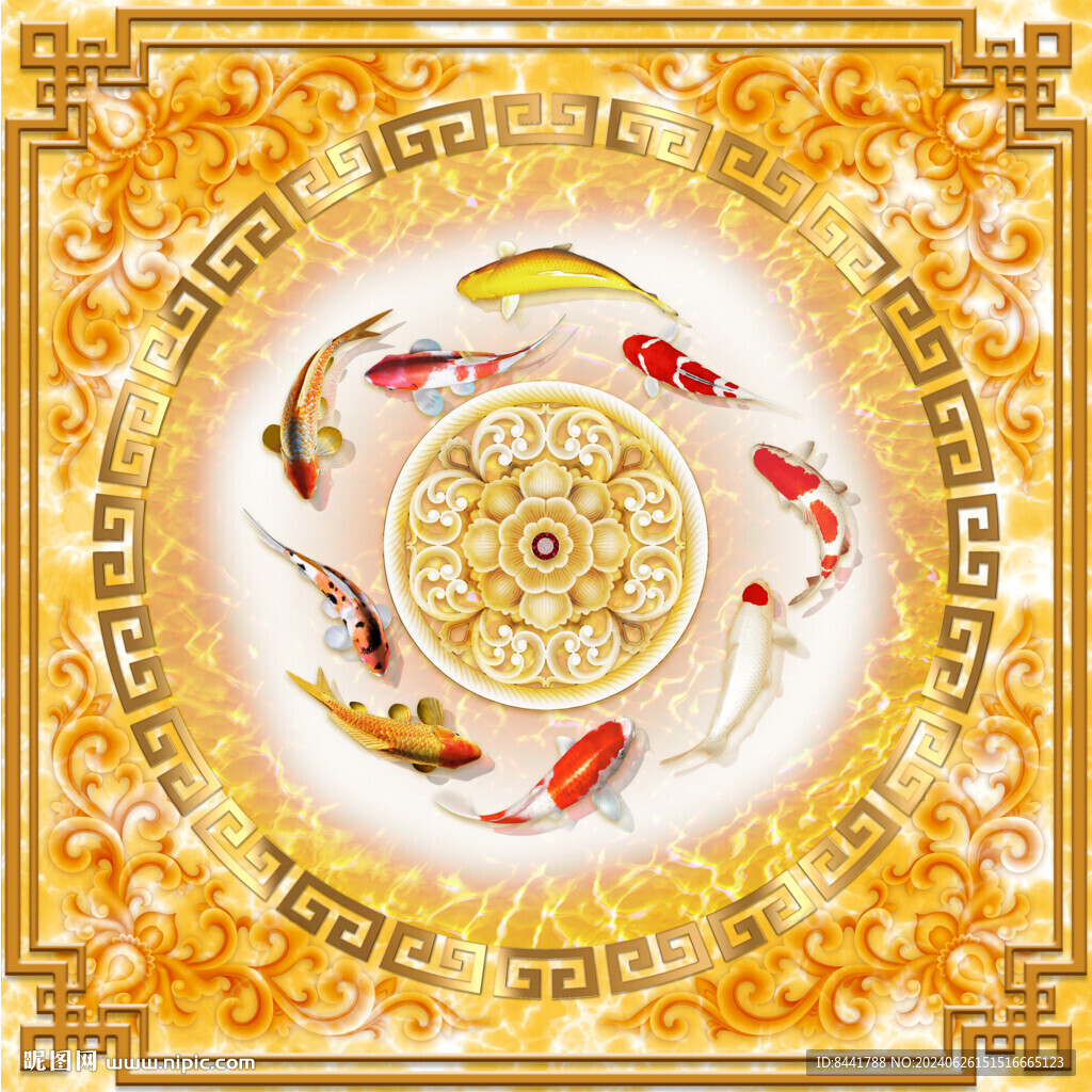 金色花纹吊顶