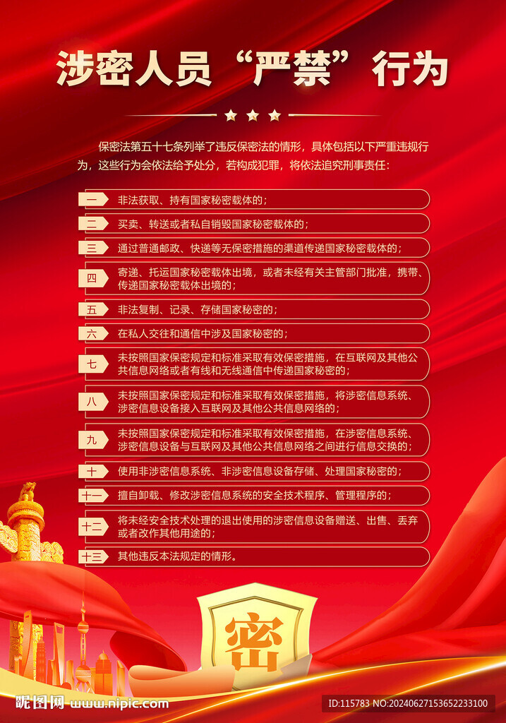 新保密法涉密人员严禁行为
