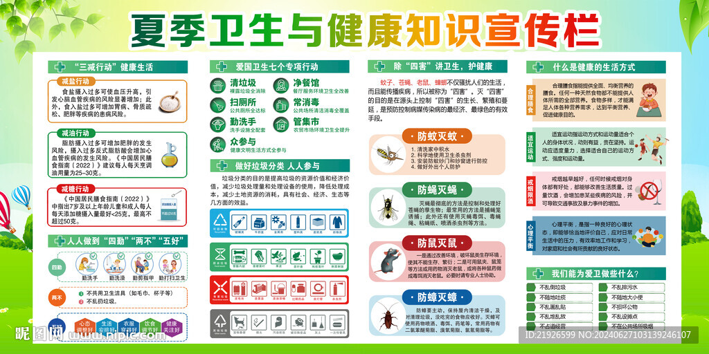 夏季卫生健康知识宣传栏