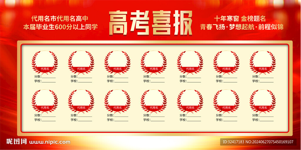 高考中考喜报展板