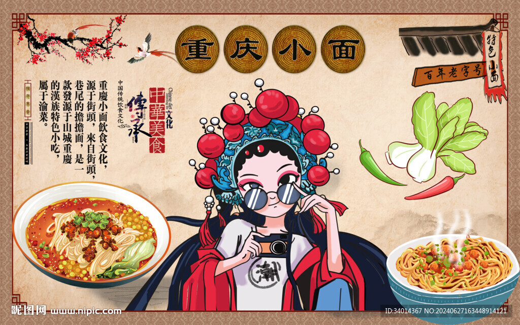 重庆小面背景墙