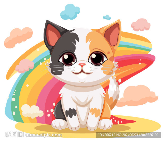 彩色 小猫 彩虹猫咪