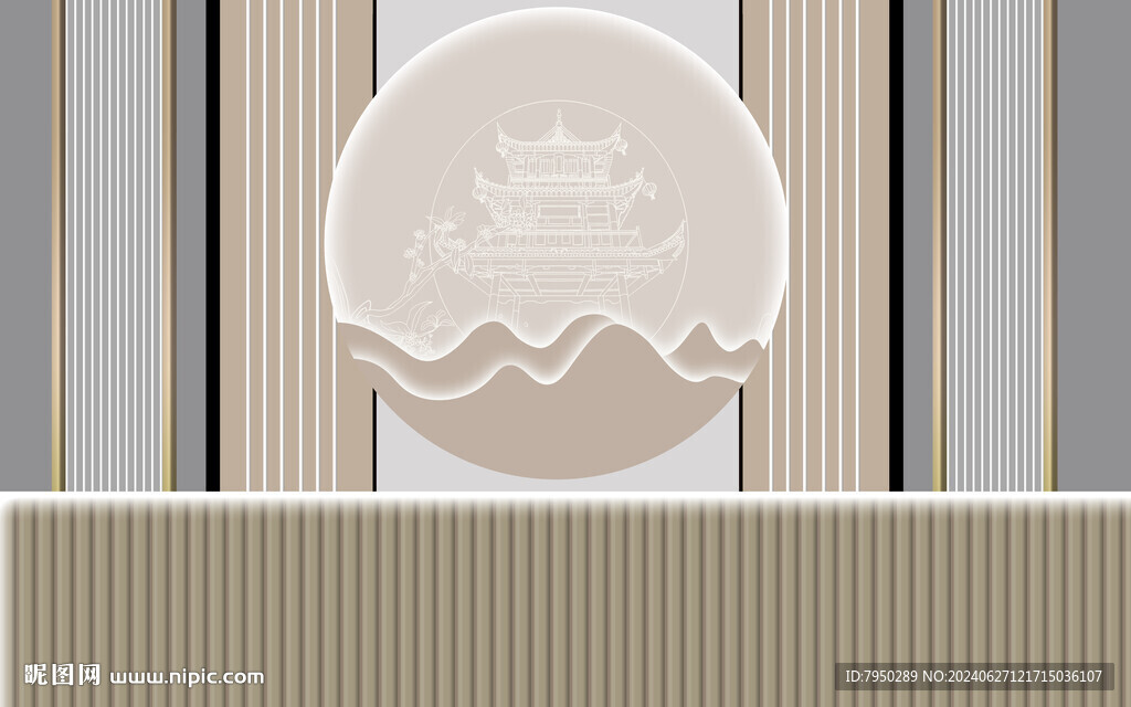 新中式背景墙 