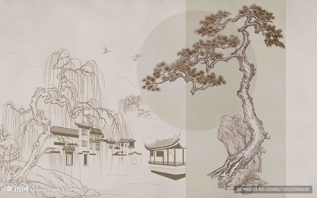 新中式背景墙