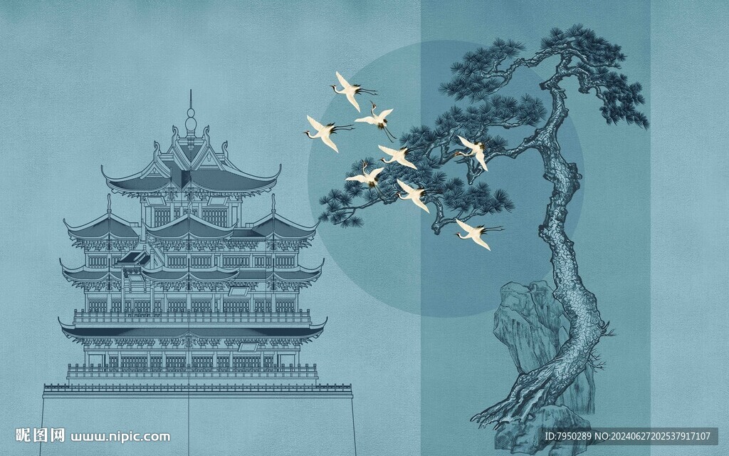 新中式背景墙 