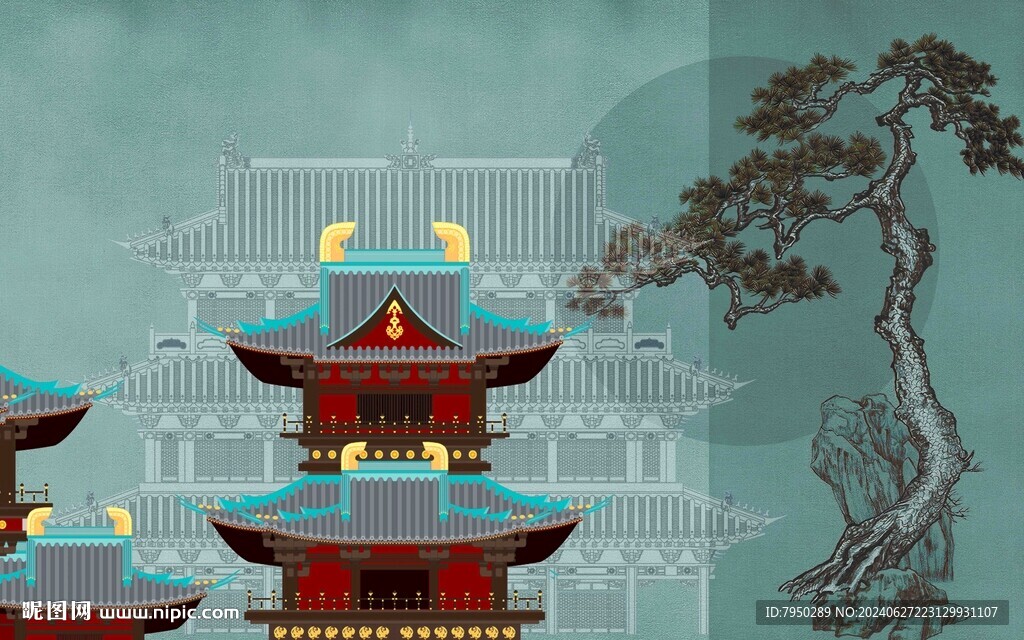 新中式背景墙  