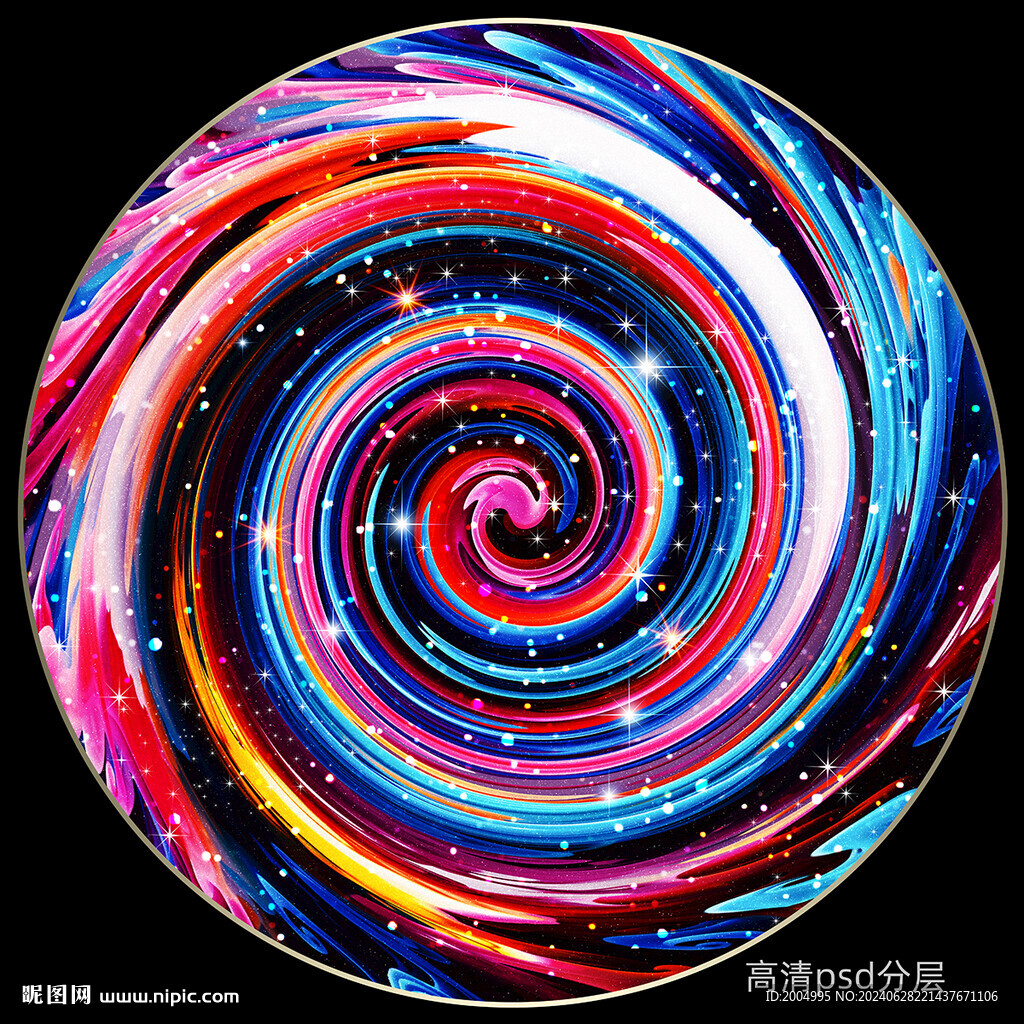 圆形彩色旋涡星空