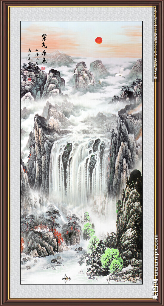 竖幅山水画