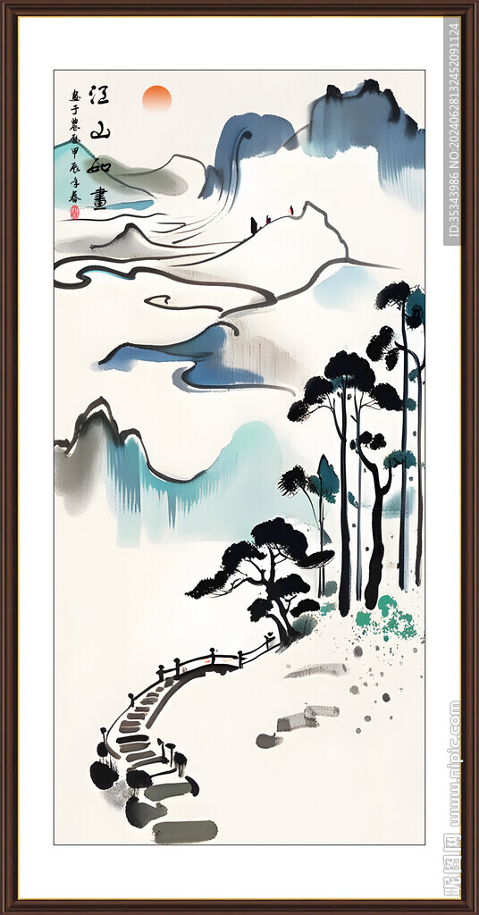 玄关画山水画
