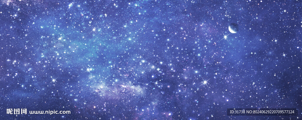 巨幅蓝色宇宙星空背景