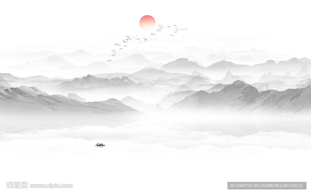 水墨意境山水画