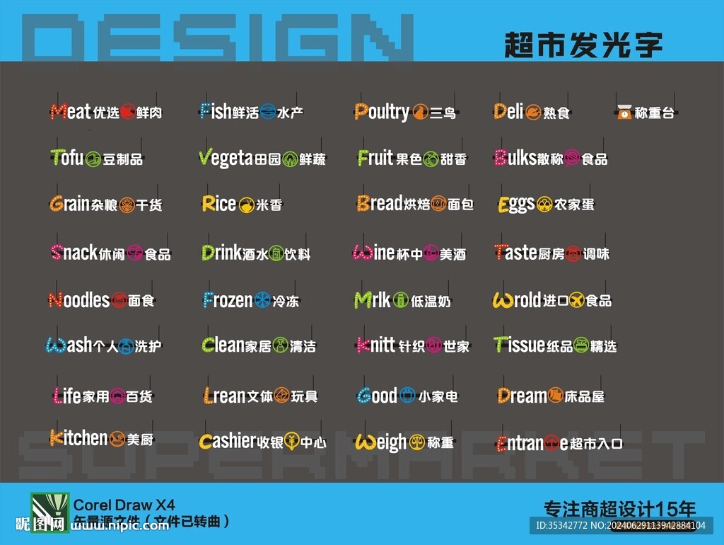 超市发光字全套