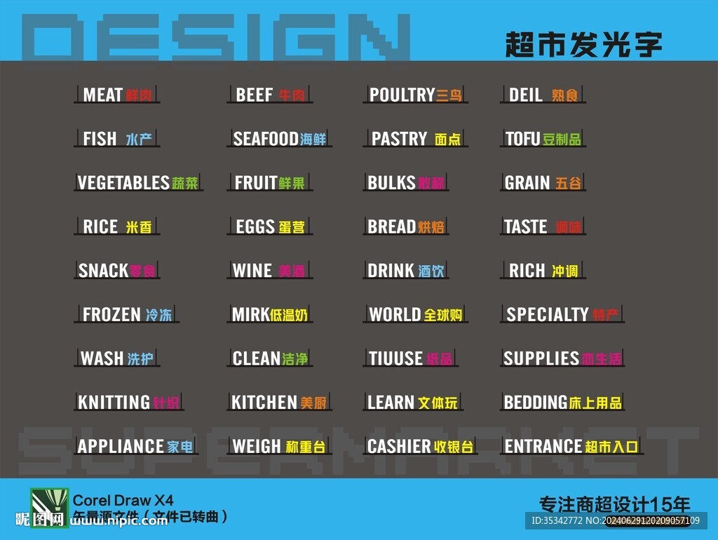 超市发光字全套