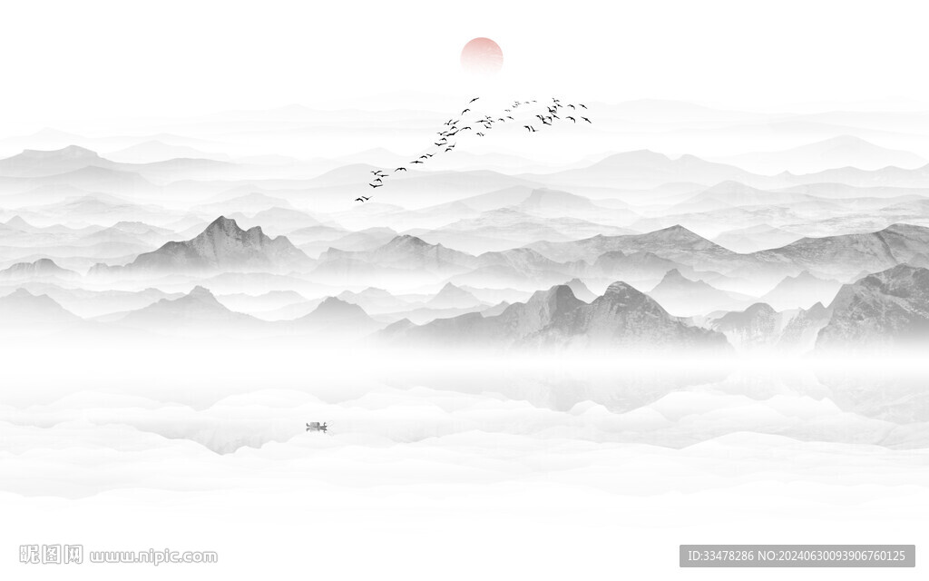 水墨意境山水画