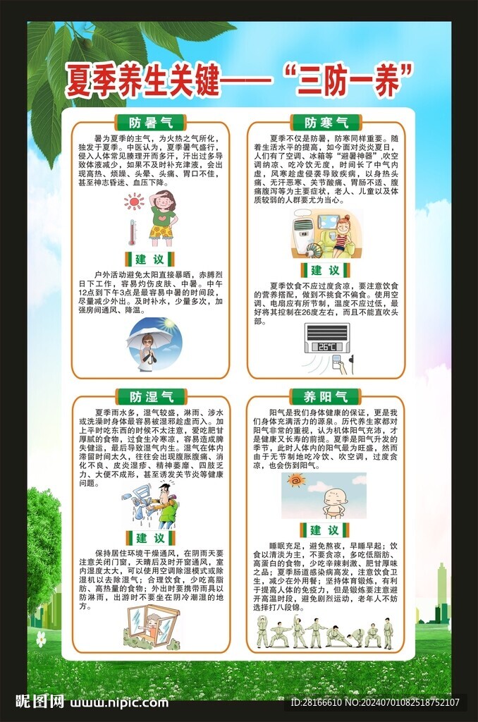 夏季健康知识海报