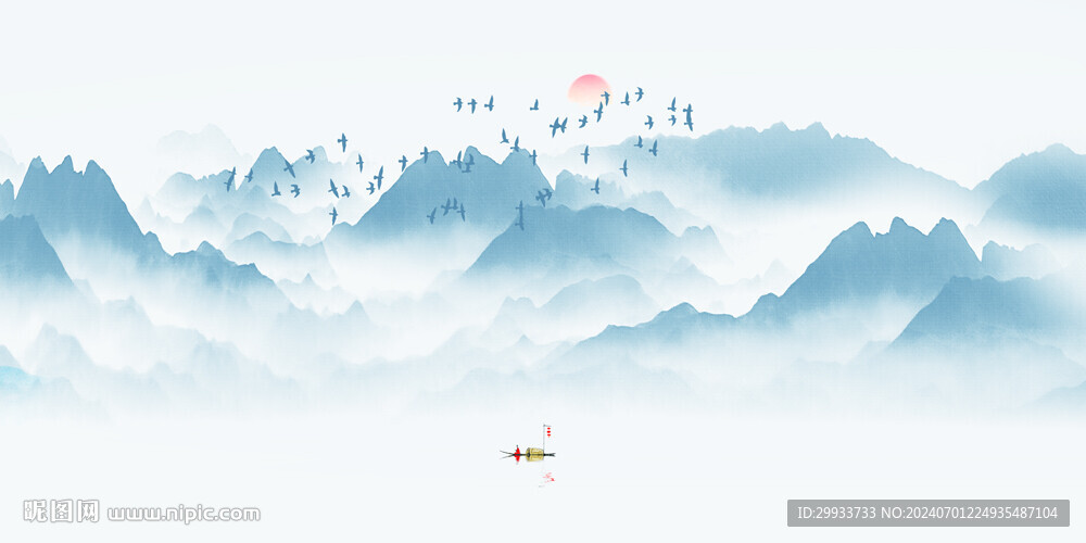 水墨意境山水画