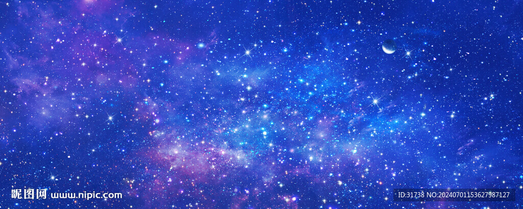 巨幅蓝色宇宙星空背景墙