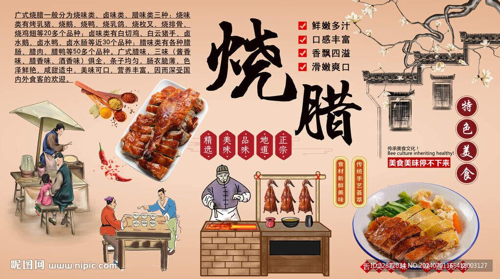 烧腊背景墙