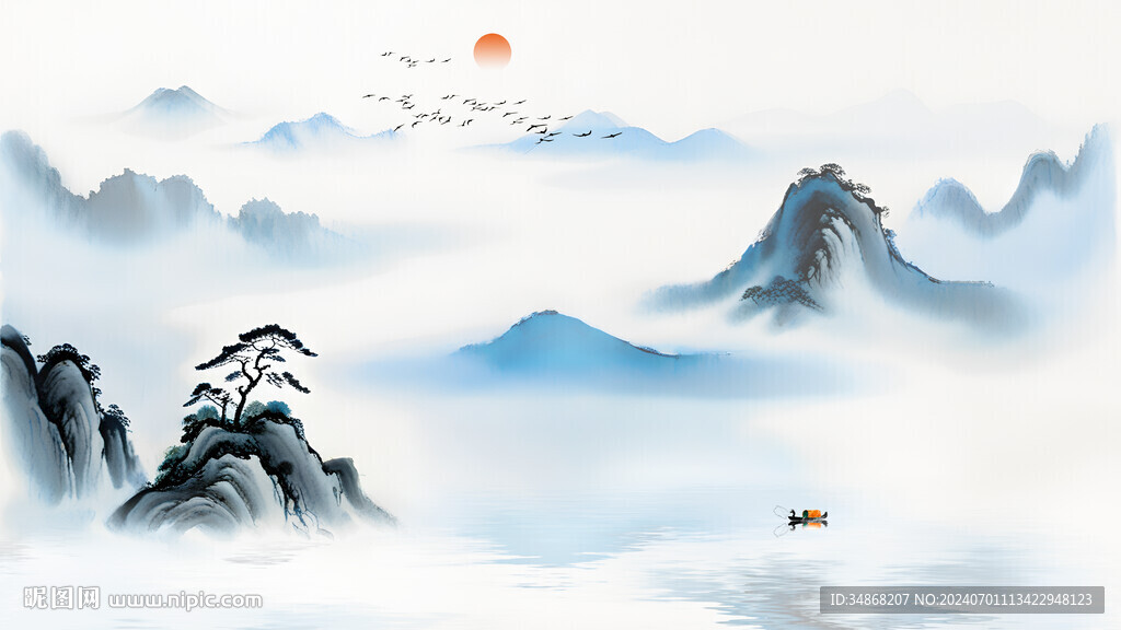 新中式水墨意境山水