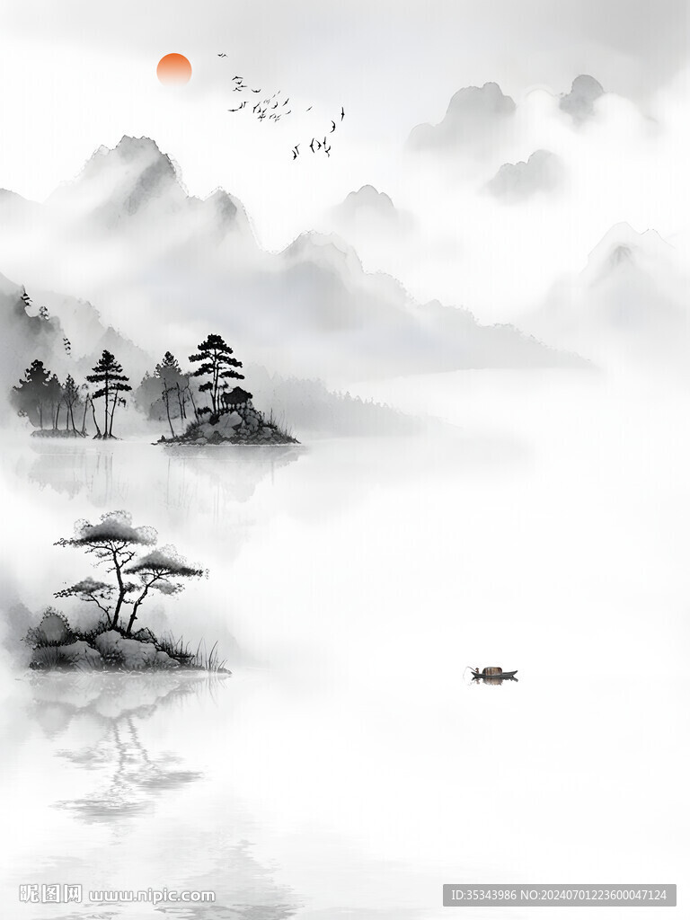 山水玄关背景墙