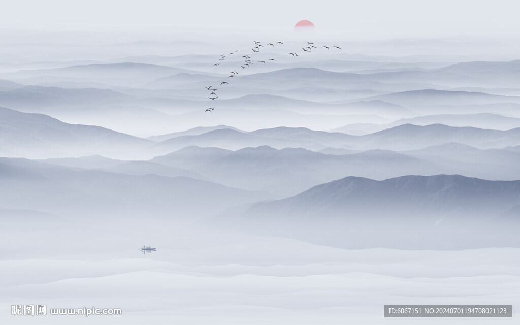 水墨意境山水画