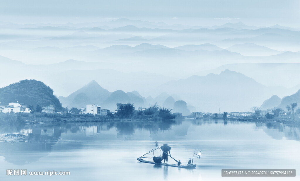 新中式山水画 