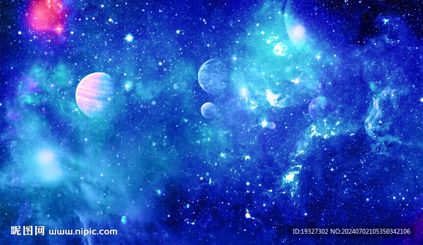 蓝色宇宙星空天花软膜