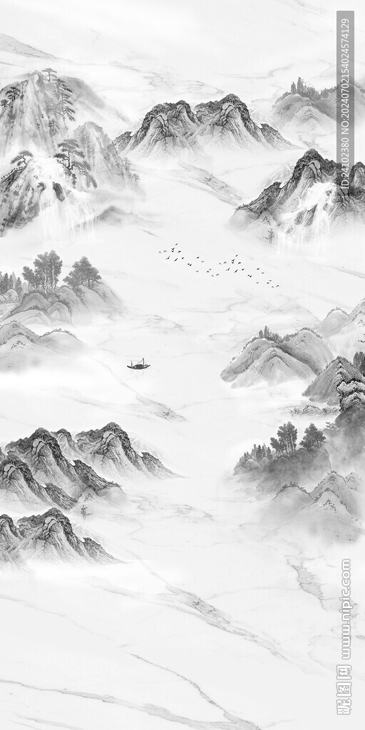 水墨山水石纹背景