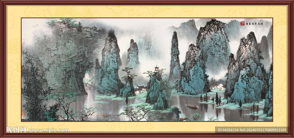 山水风景画装饰画 