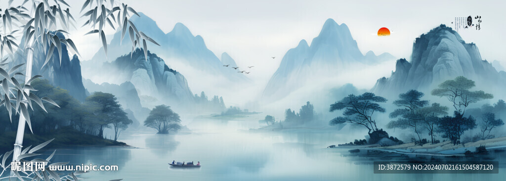 水墨江南水乡