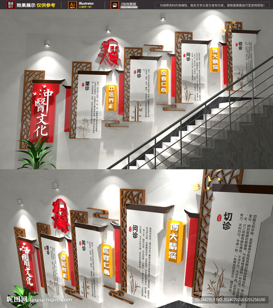 中医文化展示楼梯