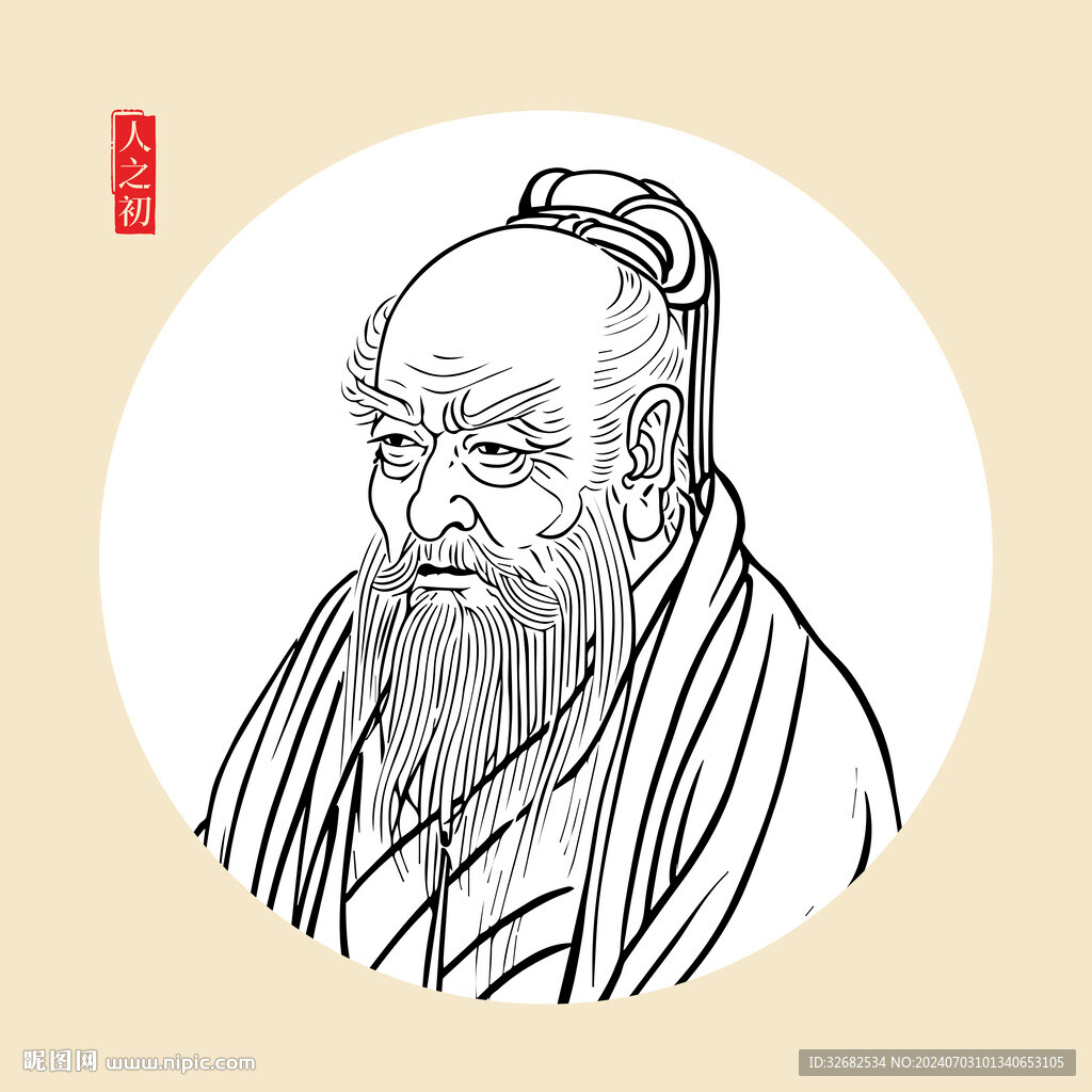 手绘手绘老人头像