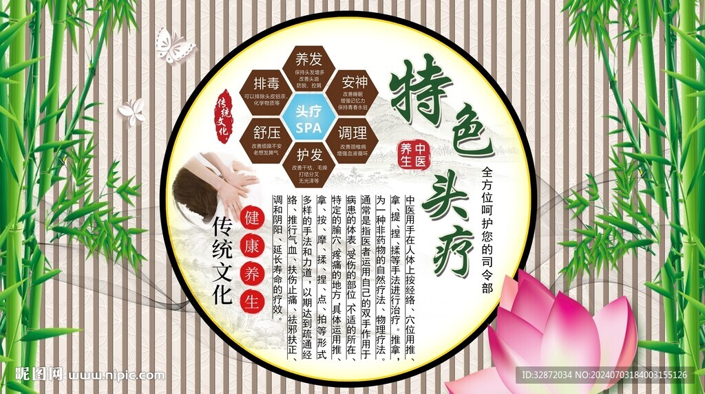 特色头疗背景墙