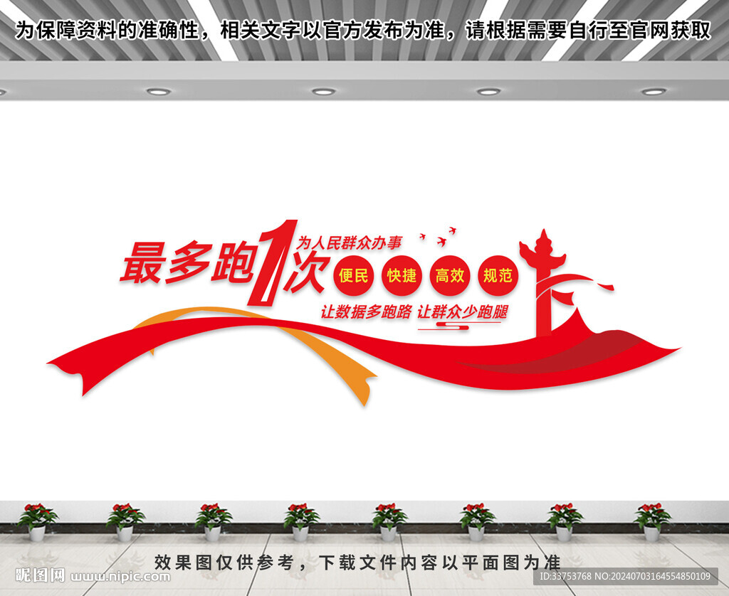 最多跑一次文化墙